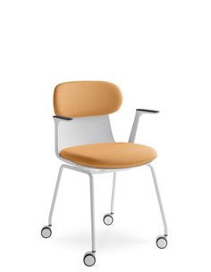 Кресло LD SEATING ZOE 222-WH-N0, BR для посетителей, на колесах