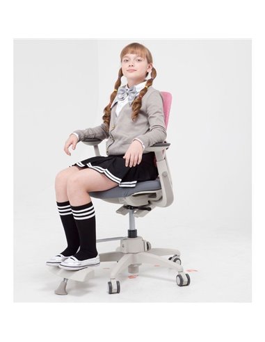 Крісло DUOREST DuoFlex Junior Combi підліткове, ортопедичне, колір рожевий / сірий