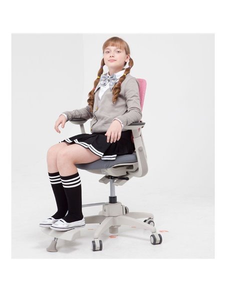 Крісло DUOREST DuoFlex Junior Combi підліткове, ортопедичне, колір рожевий / сірий