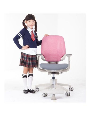 Крісло DUOREST DuoFlex Junior Combi підліткове, ортопедичне, колір рожевий / сірий