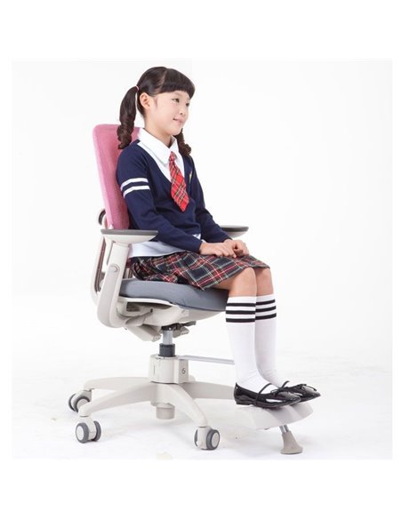 Крісло DUOREST DuoFlex Junior Combi підліткове, ортопедичне, колір рожевий / сірий