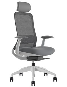 Кресло KRESLALUX BELLA WS HD LIGHT GREY, эргономичное, с подголовником
