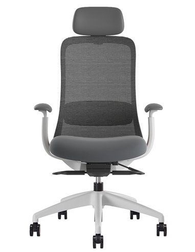 Кресло KRESLALUX BELLA WS HD LIGHT GREY, эргономичное, с подголовником