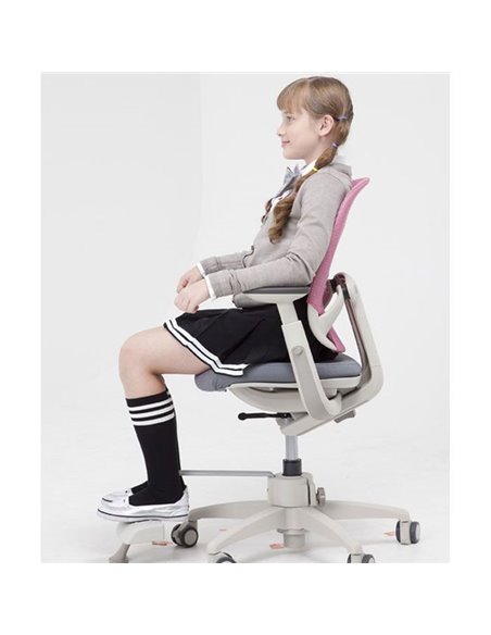 Крісло DUOREST DuoFlex Junior Combi підліткове, ортопедичне, колір рожевий / сірий