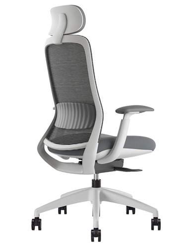 Кресло KRESLALUX BELLA WS HD LIGHT GREY, эргономичное, с подголовником