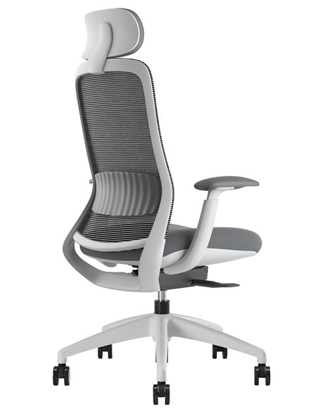 Кресло KRESLALUX BELLA WS HD LIGHT GREY, эргономичное, с подголовником