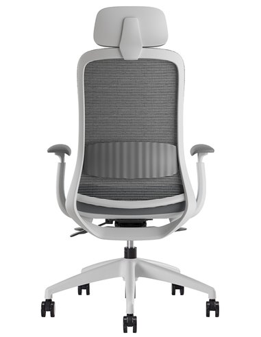 Кресло KRESLALUX BELLA WS HD LIGHT GREY, эргономичное, с подголовником