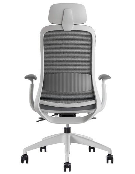 Кресло KRESLALUX BELLA WS HD LIGHT GREY, эргономичное, с подголовником
