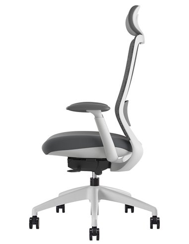 Кресло KRESLALUX BELLA WS HD LIGHT GREY, эргономичное, с подголовником