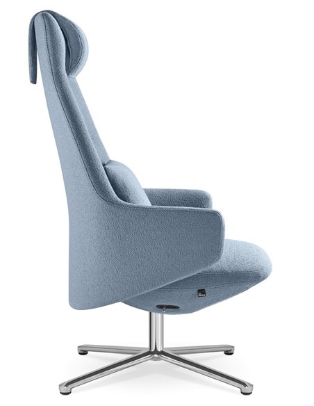 Крісло LD SEATING MELODY LOUNGE ML-XL-FR, N6 тканинне, з високою спинкою