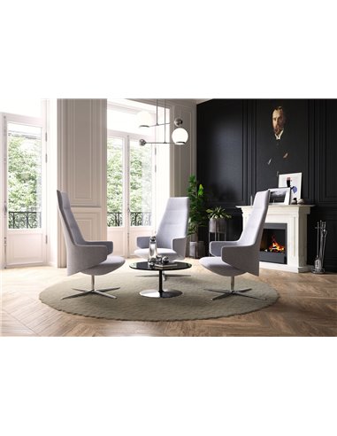 Крісло LD SEATING MELODY LOUNGE ML-XL-FR, N6 тканинне, з високою спинкою