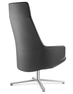 Кресло LD SEATING MELODY LOUNGE ML-XL-FR, N6 кожаное, с высокой спинкой 2