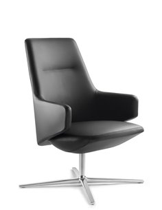 Кресло LD SEATING MELODY LOUNGE ML-L, N6 кожаное, со средней спинкой