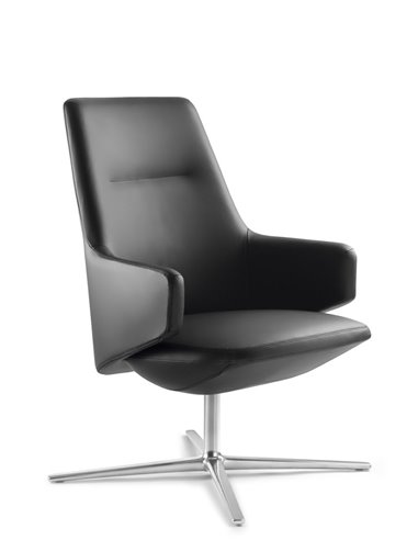 Кресло LD SEATING MELODY LOUNGE ML-L, N6 кожаное, со средней спинкой