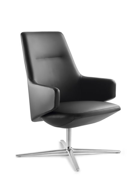 Кресло LD SEATING MELODY LOUNGE ML-L, N6 кожаное, со средней спинкой