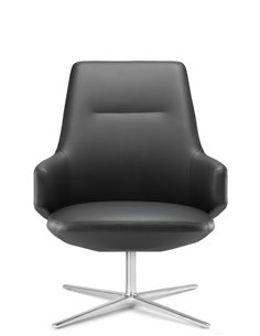 Кресло LD SEATING MELODY LOUNGE ML-L, N6 кожаное, со средней спинкой 2