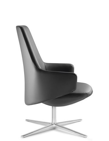Кресло LD SEATING MELODY LOUNGE ML-L, N6 кожаное, со средней спинкой