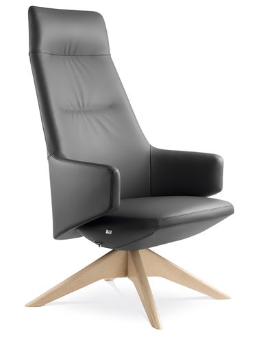 Кресло LD SEATING MELODY LOUNGE ML-XL-FR, FW кожаное, с высокой спинкой