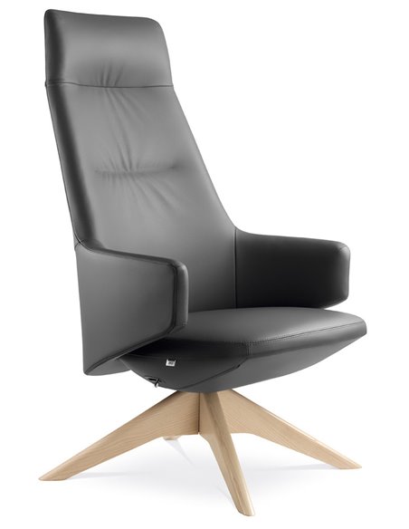 Кресло LD SEATING MELODY LOUNGE ML-XL-FR, FW кожаное, с высокой спинкой