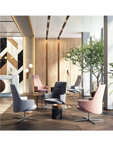 Крісло LD SEATING MELODY LOUNGE ML-XL-FR, FW тканинне, з високою спинкою