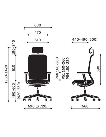 Кресло PROFIM VERIS NET (110 SFL BLACK P54PU), эргономичное