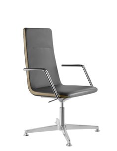 Кресло LD SEATING HARMONY 822-RA, F34-N6 кожаное, со средней спинкой