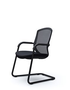Кресло Okamura Contessa Guest chair Black для посетителей, на полозьях
