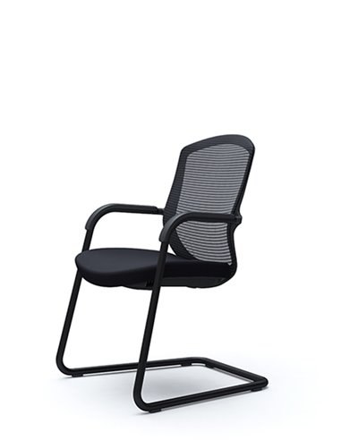 Кресло Okamura Contessa Guest chair Black для посетителей, на полозьях