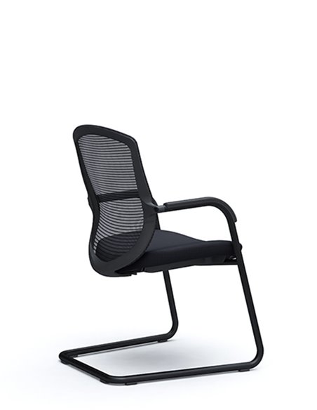 Кресло Okamura Contessa Guest chair Black для посетителей, на полозьях