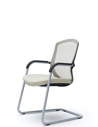 Кресло Okamura Contessa Guest chair Silver для посетителей, на полозьях