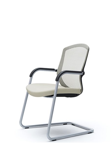 Кресло Okamura Contessa Guest chair Silver для посетителей, на полозьях