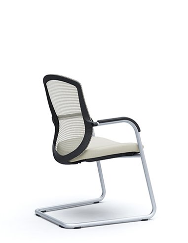 Кресло Okamura Contessa Guest chair Silver для посетителей, на полозьях