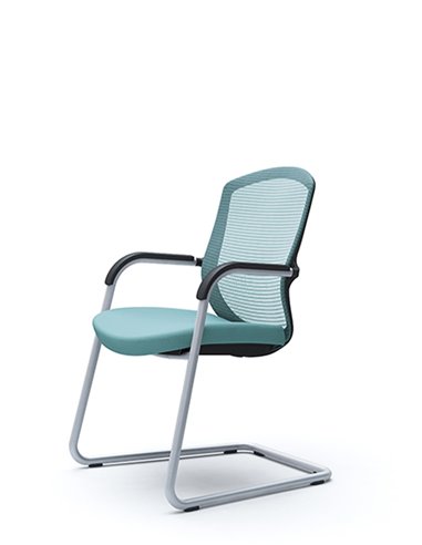 Кресло Okamura Contessa Guest chair Silver для посетителей, на полозьях