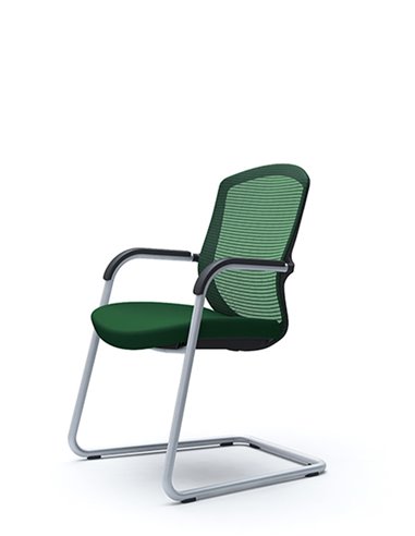 Кресло Okamura Contessa Guest chair Silver для посетителей, на полозьях