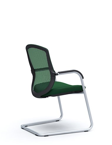 Кресло Okamura Contessa Guest chair Silver для посетителей, на полозьях