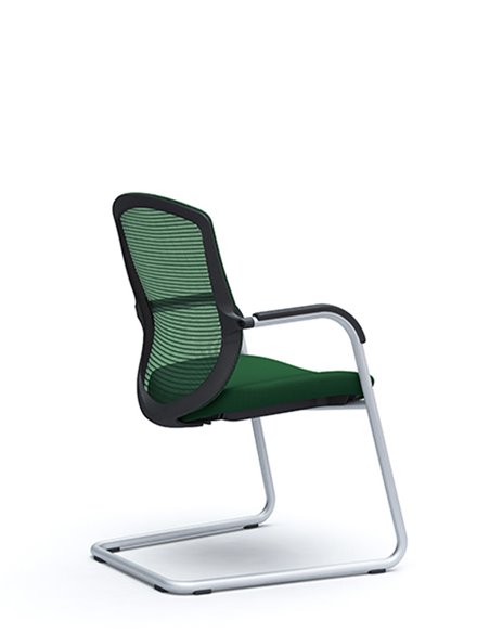 Кресло Okamura Contessa Guest chair Silver для посетителей, на полозьях