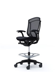 Кресло OKAMURA CONTESSA SECONDA HIGH BLACK, с подставкой для ног