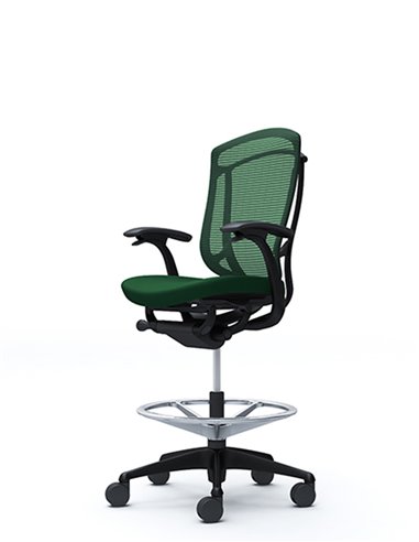 Кресло OKAMURA CONTESSA SECONDA HIGH BLACK, с подставкой для ног