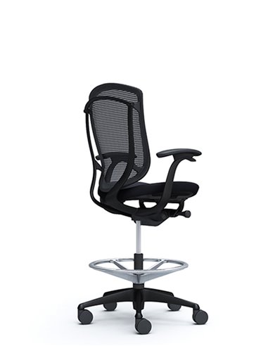 Кресло OKAMURA CONTESSA SECONDA HIGH BLACK, с подставкой для ног