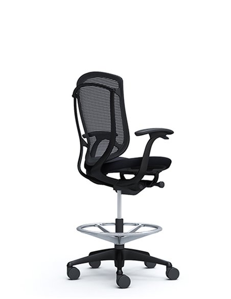Кресло OKAMURA CONTESSA SECONDA HIGH BLACK, с подставкой для ног