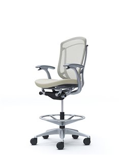 Кресло OKAMURA CONTESSA SECONDA HIGH SILVER, с подставкой для ног