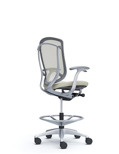 Кресло OKAMURA CONTESSA SECONDA HIGH SILVER, с подставкой для ног