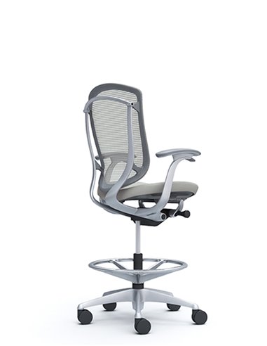 Кресло OKAMURA CONTESSA SECONDA HIGH SILVER, с подставкой для ног