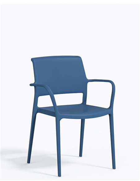 Стілець PEDRALI ARA 315 синій, с підлокітниками