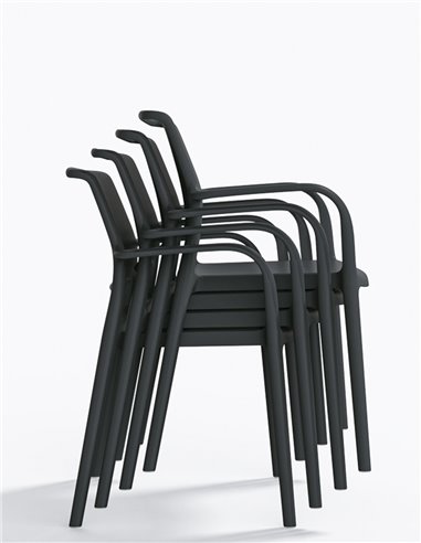 Стул PEDRALI ARA 315 темно-серый, с подлокотниками