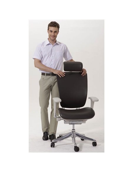 Крісло EXPERT SPRING LEATHER (SPL01-G) для керівника, ергономічне, чорна шкіра